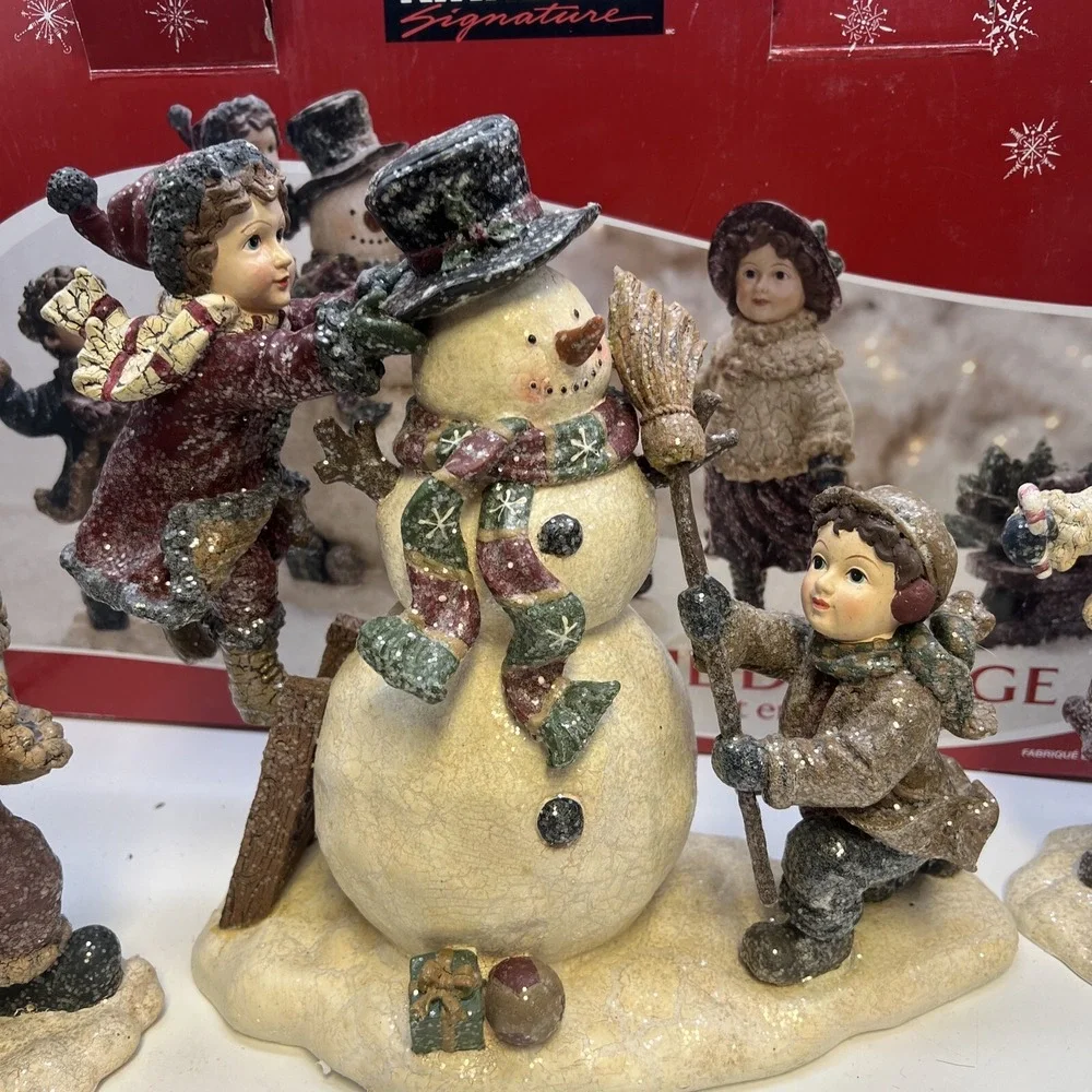 Kirkland Signature 4pc Kids and Snowman Scene #862008 Decorative Christmas Decor